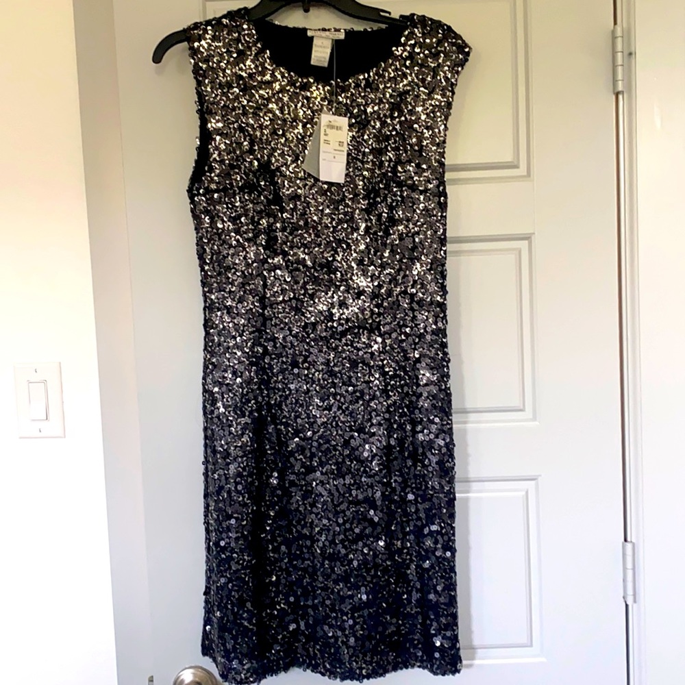 NWT size 8 black sequins cocktail dress